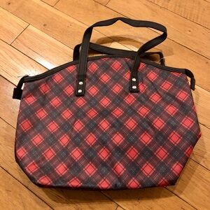Red and Black Plaid Tote Bag